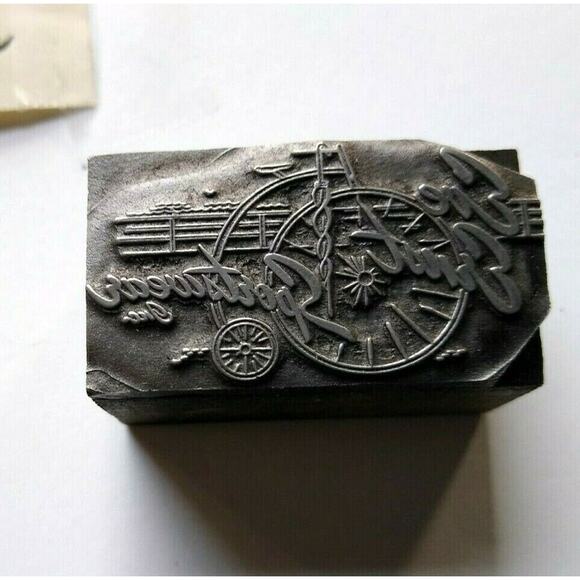 Eve Ernst Sportswear High-Wheel Bicycle Printers Block Stamp Atlantic City NJ - Picture 3 of 6